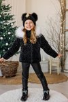 Яке в черно с косъм от лисица