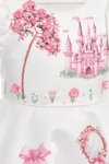Луксозна детска рокля Princess с  3D цветя и диадема